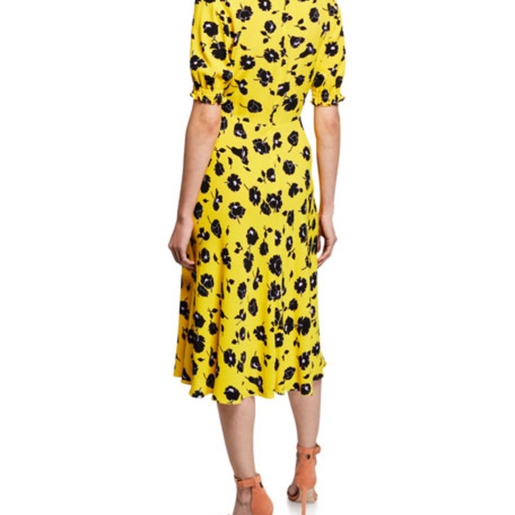 DIANE FURSTENBERG Jemma yellow V-Neck Floral-Print Dress - Picture 2 of 2